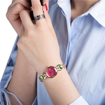 Lady Starry Sky Dial relógio de quartzo com mudança da cor pulseira relógio de pulso Ornamento do presente