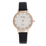 Lady Trevo de Quatro Folhas de relógio de quartzo PU Leather Strap Analog Adorável Relógio de pulso