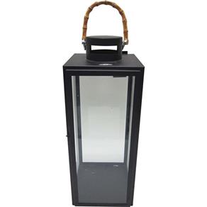 Lanterna Decorativa BTC Ferro 53x21x21 Cm - Preto