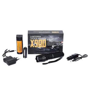 Lanterna Tática X900 Led T6 Bateria Recarregável