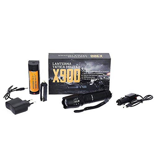 Lanterna Tática X900 Led T6 Bateria Recarregável 26650
