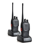 Rádio Baofeng BF-888S UHF 400-470MHz CTCSS / DCS com fone de ouvido Handheld Amateur Radio Tranceiver Walkie Talkie Two Way Long Range Black Pack 2