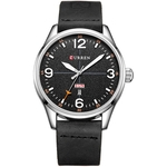LAR Homens Retro Business Quartz Watch Week Date Display Pulseira de couro impermeável Relógio de pulso