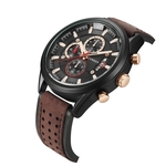 Lar Men Quartzo Watch Date Chronograph Display Leather Strap Relógio De Pulso Masculino De Negócios