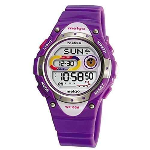 Led 100m Waterproof Sports Watch Digital para as Crianças Meninas Meninos (roxo)