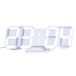 LED Digital 3D Relógio eletrônico Relógio de mesa Relógio de parede de incandescência de suspensão Clocks Branco