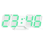 LED Digital 3D Relógio eletrônico Relógio de mesa Relógio de parede de incandescência de suspensão Clocks Verde
