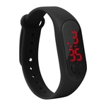 Led digital relógio touch screen pulseira de silicone pulseira de relógio preto