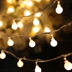 LED luzes da corda, branco morno Bola de Luzes, impermeável Luzes estrelado decorativa para o quarto Pátio Partes, alimentado por bateria