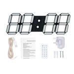 LED Simples 3D Digital RC Relógio de parede para Home Office Regulamento britânico Shell preto Gostar