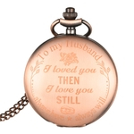 Letra Em Inglês Do Vintage Love Round Dial Quartz Analógico Relógio De Bolso Pingente De Presente