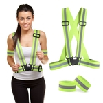 Leve e ajustável & Elastic Reflective Vest e pulso Correias Pulseiras, Segurança e alta visibilidade para corrida / jogging / Andar a pé / Ciclismo