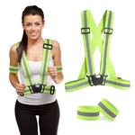 Hun Infantil Leve e ajustável & Elastic Reflective Vest e pulso Correias Pulseiras, Segurança e alta visibilidade para corrida / jogging / Andar a pé / Ciclismo