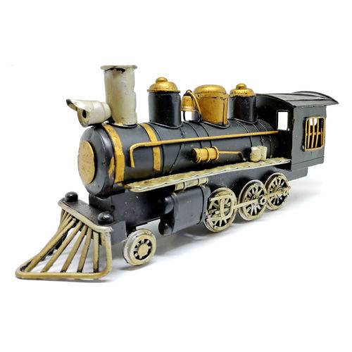 Locomotiva Trem de Ferro Decoração Retro - 26cm