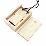 Logo customiz¨¢vel Caixa de Madeira Corda de madeira do bordo U disco USB flash drive presente