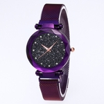 Casual Romantic Starry Sky pulso Magnet Assista Rhinestone Leather Designer Ladies Relógio