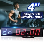 LT2B4R 6 dígitos LED Interval Timer Relógio de parede Contagem regressiva Gym Home Clock