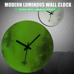 Lua Relógios de Parede Luminosa 12 Polegada a Bateria Brilhando No Escuro Home Decor Relógios de Quartzo Circular Relogio de parede