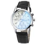 Luxo Moda Faux Leather Mens Analog Watch Rel¨®gios BK