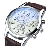 Luxo Moda Faux Leather Mens Analog Watch Rel¨®gios CO