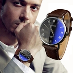 Luxo Moda Faux Leather Mens Quartz Analog Watch Rel¨®gios Novo