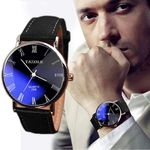 Luxo Moda Faux Leather Mens Quartz Analog Watch Rel¨®gios Preto