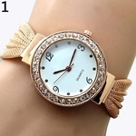 Luxo Mulheres Casual Embutidos strass Quartz malha Strap Pulseira relógio de pulso