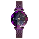 Luxo Mulheres relógios de pulso magnético Estrela Sky Diamond Dial malha Mulheres Bracelet