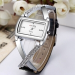 Luxo Rhinestone Leather Assista Mulheres ocasional das senhoras presentes de cristal de quartzo relógio de pulso