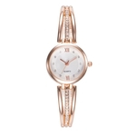 Luxo Rhinestone Rodada Dial Quartz Analógico Slim Pulseira Relógio De Pulso Das Mulheres