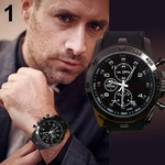Luxo Silicone Sports Assista Homens Moda Quartz Analógico relógio de pulso de Negócios