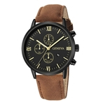 Fashion Geneva Men Date Alloy Case Synthetic Leather Analog Quartz Sport Watch