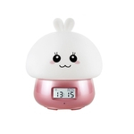 Luz nocturna Cute Silicone Relógio Despertador Relógio Despertador de carregamento USB Cartoon