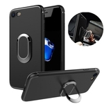 Magnetic 360 Rotação de sucção Car Suporte macio TPU Capa para iPhone 7 7 Plus 6 6s Plus com anel de metal Stand Case Telefone