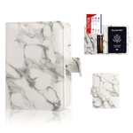 Marble Couro Passport Wallet Titular Case Capa RFID Bloqueio Carteira de viagem