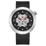 Marca de luxo esportes Quartz Watch pulseira de Silicone preto Homens militares Relógios de Pneu à prova d 'água de design exclusivo relógio de pulso estereoscópico