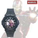 Marvel avengers anime relógio dos desenhos animados das crianças menino estudante homem de ferro relógio de cinto de silicone