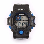 Masculina de quartzo Esportes Rel¨®gios digitais LED Militar Waterproof Wristwatche BU