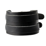 Masculino Duplo Couro pulseira Buckle presente do ornamento Rock Band Vento Mão