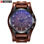 Masculino quartzo relógio com cinto de couro Grande Dial Sports Watch Militar Relógio Men Watch presente