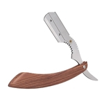 Masculino reta da borda de aço inoxidável Navalha manual Folding Shaving faca de madeira Handle Lâmina Shave Beard cortador de lâmina de prata / preto