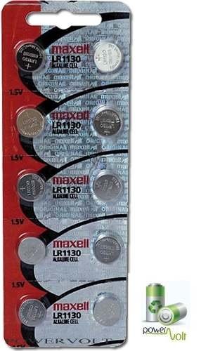 Maxell Lr1130 Lr54 Sr54 Ag10 1,5V Alcalina | Cartela com 10 Unidades