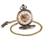 Mecanica Pocket Watch Skeleton Dial numerais romanos rel¨®gio de bolso