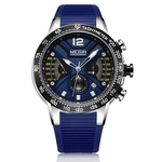 MEGIR Men # 039; s Calendário Sports Watch Quartz Relógios Luminous Waterproof Silicone Strap 2106G
