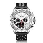 MEGIR Men # 039; s esportes relógio Quartz Relógios Calendário Luminous Waterproof Couro Strap 2103G