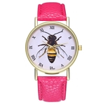 Mel Vintage Bee Insect couro relógio para senhora homens