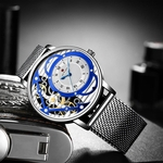 Men Business Watch Waterproof Quartz Watch Retiform Band Relógio de pulso Prata