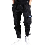 Men Pants Casual Fecho geral Limite Leg Openging grandes bolsos streetwear da forma Calças