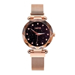 Meninas de flor espelho rel¨®gio de quartzo Magnet Strap Watch Moda Women Watch