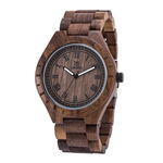 Mens Clássico Casual Banda De Madeira Presentear Natural Wood Relógio De Quartzo Relógio De Pulso Walnut